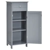 Image de CostwayMeuble de Salle de Bain sur Pieds avec 1 Porte Tiroir 2 Étagères Réglables et Dispositif Anti-Dumping 35x30x87,5CM Gris