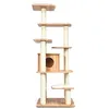 Image de arbre à chat GIANTEX avec plateformes et colonnes en sisal, griffoir pour chat géant de hauteur 175 cm