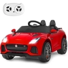 Image de CostwayVoiture Électrique 12V pour Enfants 3-8 Ans avec Télécommande 2.4G Suspension à Ressorts et 2 Portes Verrouillables Rouge
