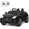 Image de CostwayVoiture Électrique 12V pour Enfants 3-8 Ans avec Télécommande 2.4G Suspension à Ressorts et 2 Portes Verrouillables Noir