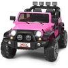 Image de CostwayVoiture électrique 12 V Véhicule Electrique 2 Places avec Télécommande 2.4 G Suspension à Ressorts Lumières pour plus de 3 Ans Rose