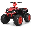 Image de CostwayQuad Électrique 12V pour Enfants 3-7 Ans avec Lumière Musiques et Histoires 104x67x74cm pour Différents Terrains Rouge