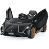 Image de CostwayVoiture de Sport Électrique 12V pour Enfants 3-8Ans 2 Portes Papillons Effets Sonores et Lumineux 108x64x41cm Noir