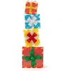 Image de CostwayBoîtes-cadeaux Lumineuses pour Décoration de Noël Ensemble 2d de 4 Boîtes Empilées Pré-éclairées de 4 Pieds avec LED et Noeuds Multicolore