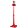 Image de CostwayLampadaire de Noël Musical 150CM sur Pied avec 8 Mélodies Neige Soufflante Scène Rotative 15 LED Colorées avec Grande Roue Rouge