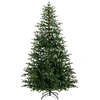 Image de CostwayArbre de Noël Artificiel Pré-éclairé 210CM Arbre de Noël Articulé avec 300 Lumières LED Blanc Chaud&Multicolore 11 Modes 678 Branches Vert
