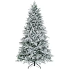 Image de CostwaySapin de Noël Artificiel 210 Avec 1684 Branches 300 Lumières Led Blanc Chaud Floqué Charnières Arbre de Noël Pré-Éclairé Installation Rapide