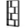 Image de CostwayBibliothèque Géométrique à 4 Niveaux 120 cm de Haut Etagères Ouvertes de Rangement Moderne à 8 Cases Armoire Autoportante Noir