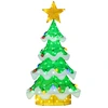 Image de Costway130 cm Arbre de Noël Lumineux Sapin en Maille 3D avec 34 Ampoules Colorées en Forme de Fraise Lumières LED Vertes et Jaune Chaud Vert