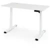 Image de Costway120x60 CM Bureau Debout avec Hauteur R ©glable Crochet pour Casque Ergonomique Assis-debout avec M ©morisation des Hauteurs Trou Blanc
