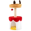 Image de CostwayArbre à Chat de Noël avec Lit Tour pour Chaton de 80 cm avec Poteau à Griffer en Sisal Balle Suspendue Perchoir Condo Coussin Lavable Blanc