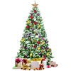 Image de CostwayArbre de Noël Artificiel Couvert de Flocons de Neige Décoration de Noël avec Base en Métal Adapté pour Bureau Maison 230cm