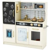 Image de CostwayCuisine de Jeu d'imitation avec Tableau Noir Téléphone Micro-ondes Fabrique de Glaçons Lave-vaisselle et Four pour 3-6 Ans Beige