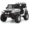 Image de Costway12V Voiture Électrique avec Télécommande 2,4G avec Lumières LED&Musique&Klaxon Démarrage Lent 3 Vitesses Charge 50kg pour 3 Ans+ Blanc