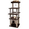Image de CostwayGrand Arbre à Chat Multi-niveaux Tour pour Chat 148 cm avec Condo Aérien Oscillant Perchoir Douillet en Peluche Griffoirs Marron