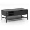 Image de CostwayTable Basse à Plateau Relevable avec Compartiment Caché Table en Bois pour Salon avec Étagère de Rangement Table de Centre Noir