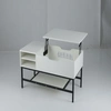 Image de CostwayTable Basse à Plateau Relevable avec Compartiment Caché Table en Bois pour Salon avec Étagère de Rangement Table de Centre Blanc