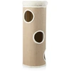 Image de CostwayArbre à Chat à 4 Niveaux pour Plusieurs Chats Niche Surélevée avec Lit Amovible Tour d’Intérieur pour Chat avec Planche à Griffer Naturel