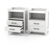 Image de CostwayTable de Chevet avec Éclairage LED et Prises Électriques Table de Chevet avec 2 Tiroirs et Étagère Ouverte 45 x 35 x 60 CM Blanc