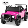 Image de CostwayVoiture Jouet Land Rover sous Licence Voiture Electrique 12V pour Enfants avec Télécommande Parentale Phare Musique pour 3-8 Ans Rose