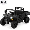 Image de CostwayCamion Benne Électrique 12V avec Benne Basculante Télécommande Musique Histoire Lumières LED & Suspension à Ressort pour 3-8 Ans Noir