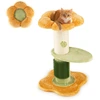 Image de CostwayArbre à Chat Fleur Tour pour Chatons avec Plateforme Rembourrée en Peluche Poteau à Griffer en Sisal Balle Suspendue Autocure-Points Jaune