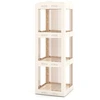 Image de CostwayBibliothèque Pliante Rotative Étagère Tournante à 360° Bibliothèque à 3 Niveaux Étagère d'Angle Haute Organisateur de Rangement Blanc