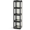 Image de CostwayBibliothèque Pliante Rotative Étagère Tournante à 360° Bibliothèque à 4 Niveaux Étagère d'Angle Haute Organisateur de Rangement Noir