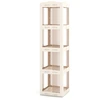 Image de CostwayBibliothèque Pliante Rotative Étagère Tournante à 360° Bibliothèque à 4 Niveaux Étagère d'Angle Haute Organisateur de Rangement Blanc