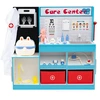 Image de CostwayCentre Médical en Bois Enfants avec Zone d'Examen Film Radiographique Moniteur ECG Tableau de Vision Robinet Évier Bleu