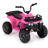 Image de CostwayQuad Électrique pour Enfants ATV 6V avec Démarrage par Bouton Unique Pneus à Bande de Roulement Phares LED Lecteur MP3 pour 2-5 Ans Rose