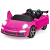 Image de CostwayVoiture   lectrique RUF Agr © ©e Enfants V ©hicule   lectrique 24V avec T ©l ©commande Lumi ¨res LED Klaxon Musique Motrices Si ¨ge 2 Places Rose