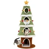 Image de CostwayArbre de Noël pour Chats d'Intérieur Tour à Chat 154 cm avec 4 Condos Tapis en Sisal Balle Suspendue Jouet à Ressort Étoile en Sommet Vert