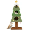 Image de CostwayGrand Arbre à Chat de Noël pour Chats d'Intérieur Tour pour Chats de 162 CM avec 3 Condos Griffoir en Sisal Boules Étoile Sommitale Vert