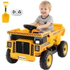 Image de CostwayVoiture   lectrique 24V pour Enfants V ©hicule de Construction 4 Roues avec Benne Basculante Pelle T ©l ©commande Parentale pour 3- 8 Ans Jaune