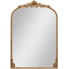 Image de CostwayMiroir Mural Arqué Vintage Miroir Baroque Antique Orné Doré avec Cadre Métallique Décoration Intérieure pour Entrée 95 cm x 66 cm Or