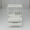 Image de CostwayMeuble pour Platine Vinyle Support pour Tourne-Disques avec Compartiment Ouvert 4 Étagères pour Vinyles & 2 Tiroirs Support Rétro Blanc