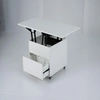Image de CostwayTable Basse à Plateau Relevable 3 en 1 Pliante avec Rangement Caché Tiroir et Roues Verrouillables à 360° Table à Manger Extensible Blanc