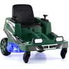 Image de CostwayTondeuse Électrique 12V avec Double Manette de Contrôle Lumières LED Rotation à 360° pour 3-8 Ans Charge 35KG Vitesse 2,8 KM/H Vert