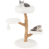 Image de CostwayArbre à Chat de 90 cm Tour pour Chat en Bois Massif de Poirier avec Perchoir Centre d'Activités Moderne pour Chats Blanc