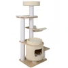 Image de CostwayArbre à Chat de 151 cm Tour à Chat à Plusieurs Niveaux avec Perchoir Rembourré Condo à 2 Niveaux Tapis Amovibles Poteau à Griffer Blanc