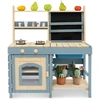 Image de CostwayCuisine Extérieure 2-en-1 Cuisine de Jeu et Épicerie pour Enfants avec Robinet et Évier Amovible Paniers Métalliques pour de 3-8 Ans Bleu