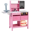 Image de CostwayEnsemble Jouet Centre Médical en Bois avec Tableau Balance pour Animaux Robinet Évier Table Pliante Accessoires Médicaux pour 3-6 Ans Rose