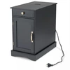 Image de CostwayTable de Chevet avec Prises Intégrées Table de Nuit avec Porte Placard à Étagere Réglable Tiroir & Port Type C 60 x 35 x 62 CM Noir