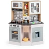 Image de CostwayCuisine de Jeu pour Enfants Jouet Cuisine avec Son Lumière Cuisinière Évier Hotte Machine à Glaçons Machine à Café Micro-ondes Gris