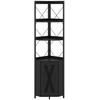 Image de CostwayArmoire d'Angle avec Rangement à 5 Étagères Étagère d'Angle Haute de 180CM avec Garde-Corps Anti-Chute & 2 Kits Anti-Basculement Noir