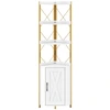 Image de CostwayArmoire d'Angle avec Rangement à 5 Étagères Étagère d'Angle Haute de 180CM avec Garde-Corps Anti-Chute & 2 Kits Anti-Basculement Blanc