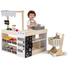 Image de CostwayJeu Magasin d'Alimentation pour Enfants Supermarché Jeu de Rôle avec Chariot de Courses Distributeur Automatique pour 3 Ans + Naturel