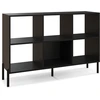 Image de CostwayBibliothèque Cube Meuble de Rangement à 6 Casiers 5 Pieds en métal Étagères Réglables Patins Antidérapants Noir