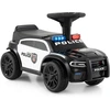 Image de CostwayVoiture de Police Électrique à Conduire pour Enfants Voiture à Glissière avec Lumières Clignotantes Musique Sirène pour 18+ Mois Noir